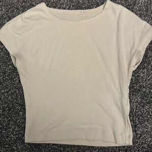 ZARA basic cream crop top